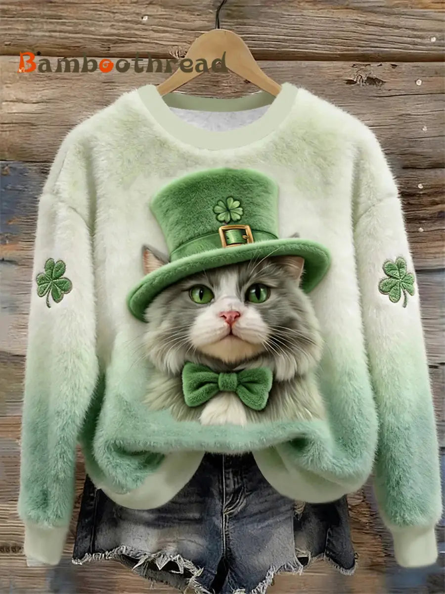 Women’s St. Patrick’s Day Animal Flannel Hoodie As picture / S