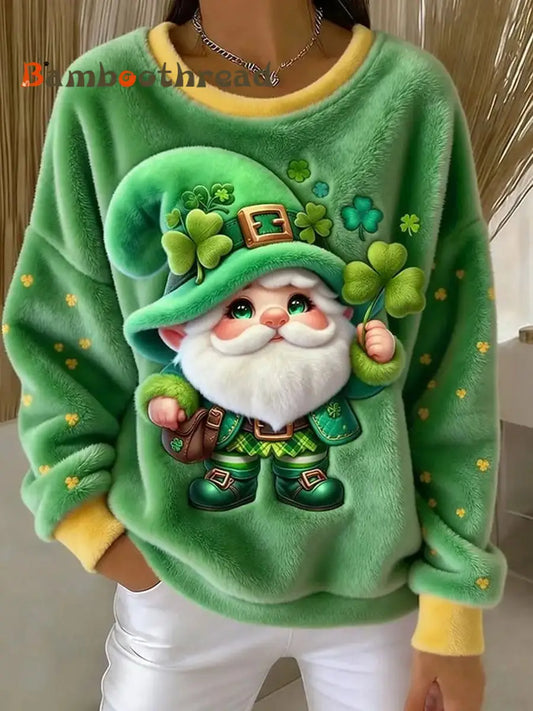 Women’s St. Patrick’s Day Printed Casual Top Green / S