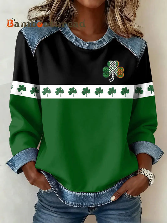 Women’s St. Patrick’s Day Waffle Sweatshirt As picture / S