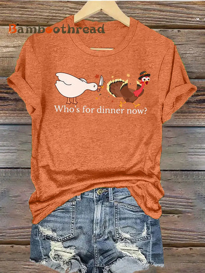 Women’s Thanks giving day turkey Printed Iron On Short Sleeve T-Shirt Orange / S