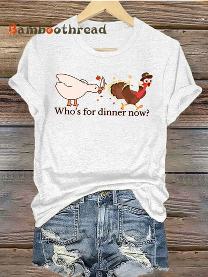 Women’s Thanks giving day turkey Printed Iron On Short Sleeve T-Shirt White / S