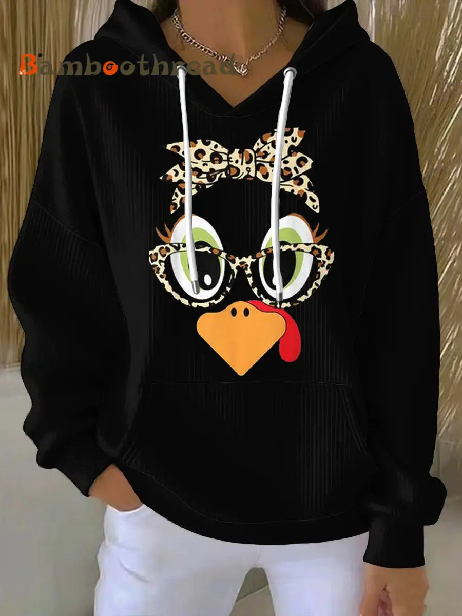 Women’s Thanks giving day turkey Printed Tops Black / S