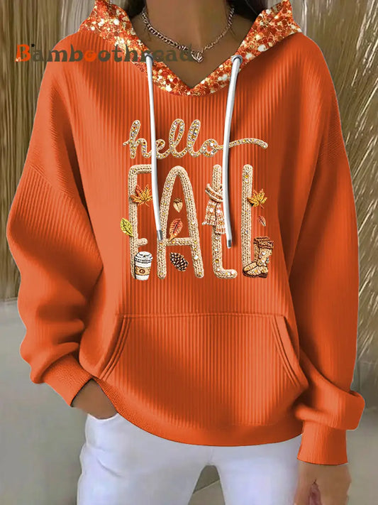 Women’s Thanksgiving Autumn Maple Leaf Casual Hoodie Multicolour / S