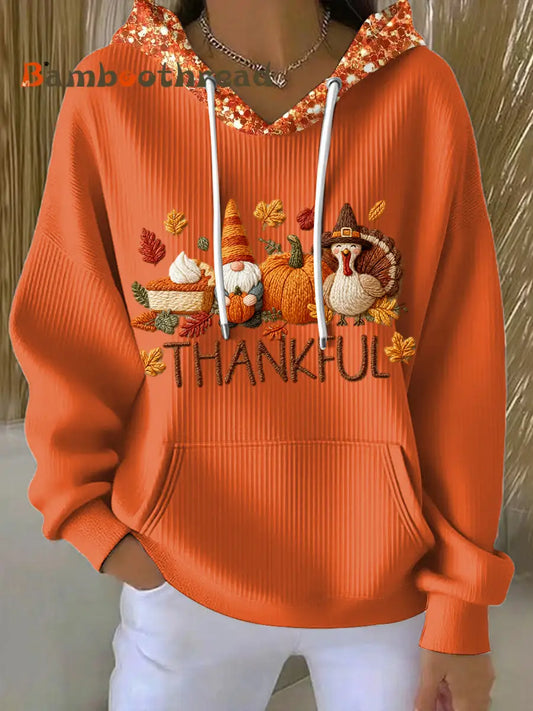 Women’s Thanksgiving Dwarf Turkey Casual Hoodie Multicolour / S