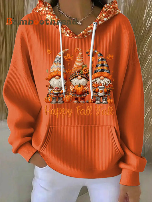 Women’s Thanksgiving Mini Pumpkin Casual Hoodie Multicolour / S