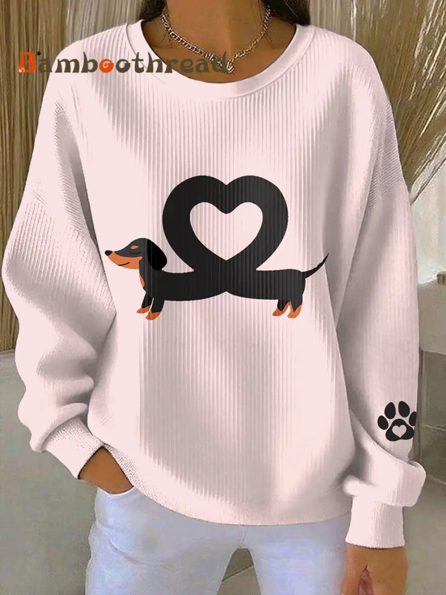Women’s Valentine’s Day Cute Animal Print Casual Sweatshirt As picture / S