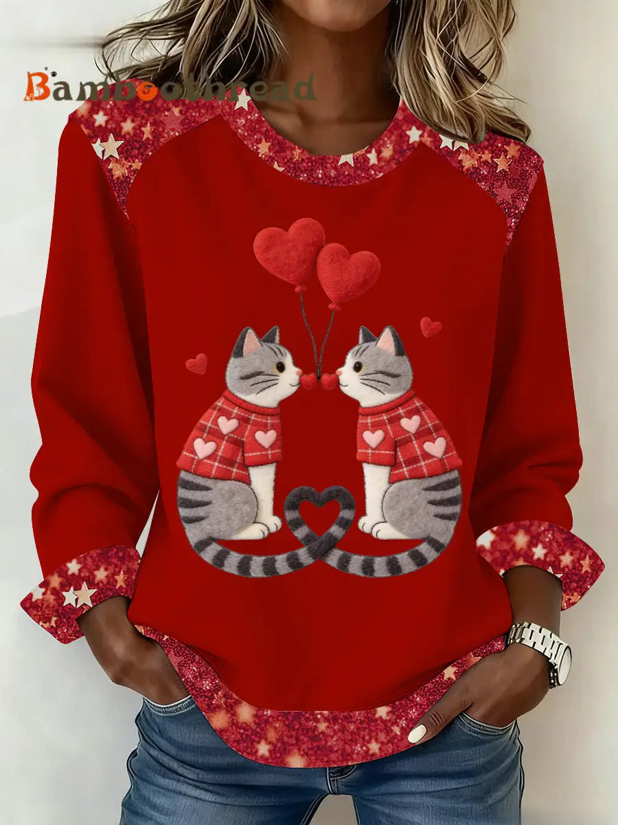 Women’s Valentine’s Day Puppy Sweatshirt Red / S