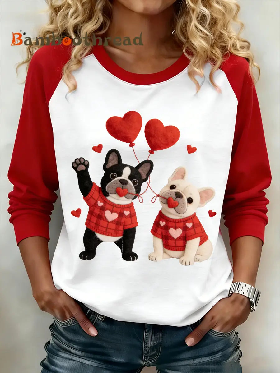 Women’s Valentine’s Day Puppy Sweatshirt White / S