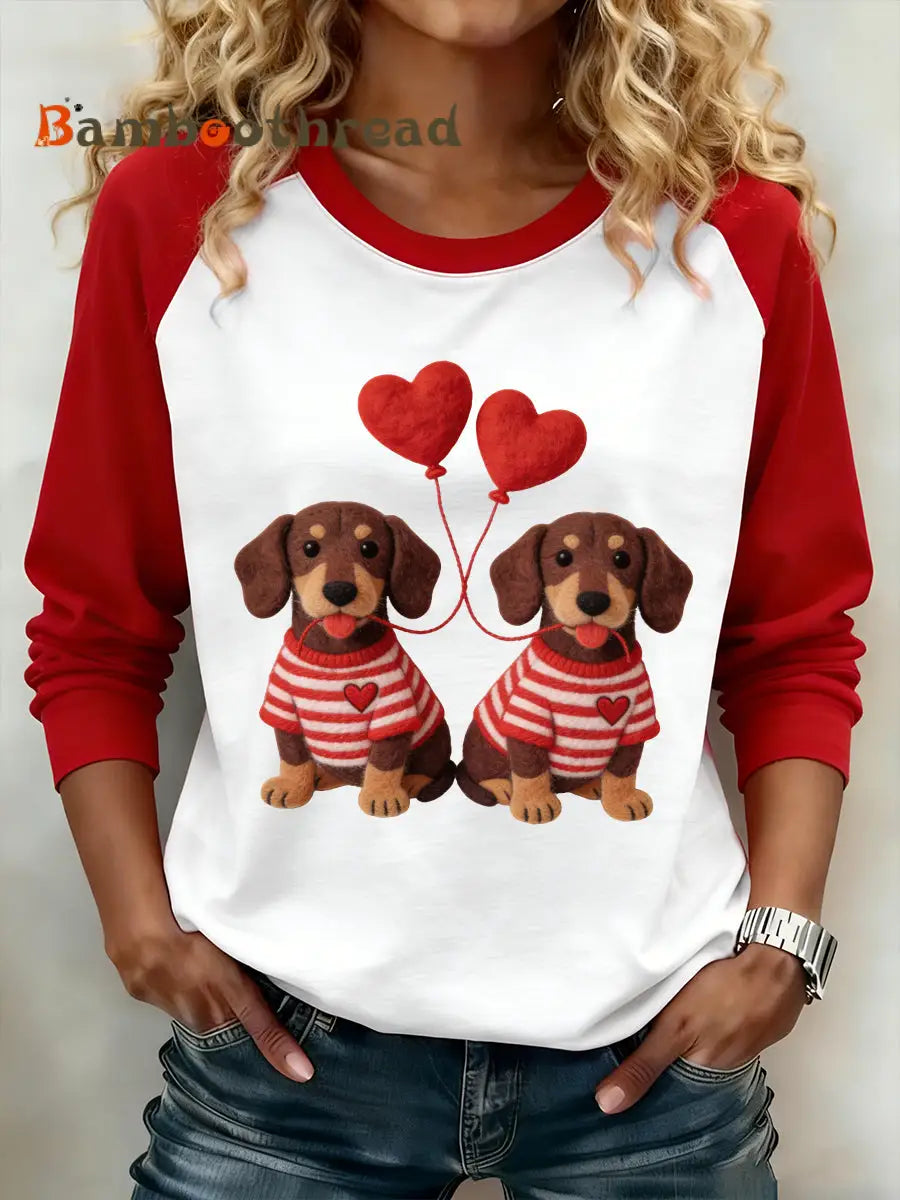 Women’s Valentine’s Day Puppy Sweatshirt White / S