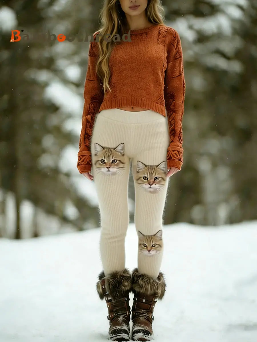 Women’s Vintage Animal Art Print Comfortable Leggings A / S