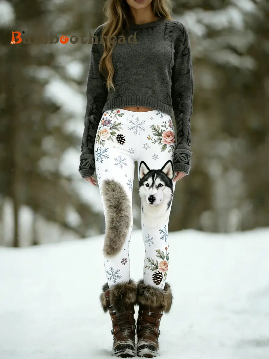 Women’s Vintage Animal Art Print Comfortable Leggings A / S