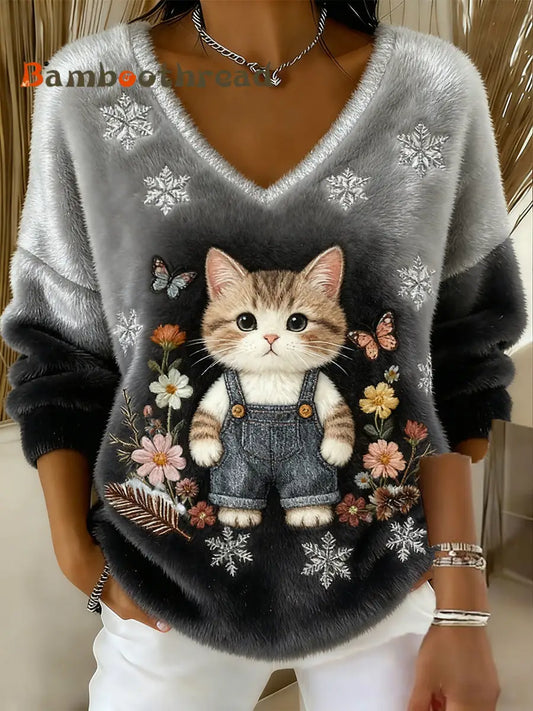 Women’s Vintage Animal Print Casual And Comfortable Flannel Top A / S