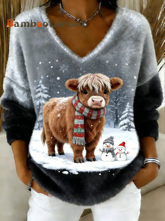 Women’s Vintage Animal Print Casual And Comfortable Flannel Top A / S