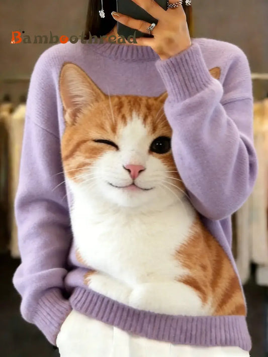 Women’s Vintage Animal Print Comfort Casual Sweater A / S