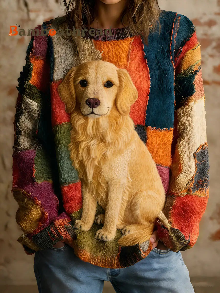 Women’s Vintage Animal Print Comfort Casual Sweater A / S