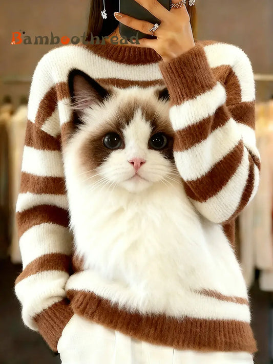 Women’s Vintage Animal Print Comfort Casual Sweater A / S