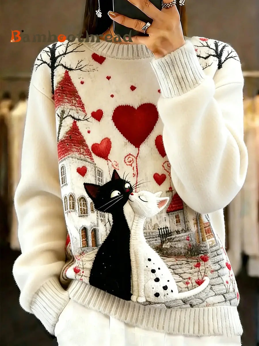 Women’s Vintage Animal Print Comfort Casual Sweater A / S