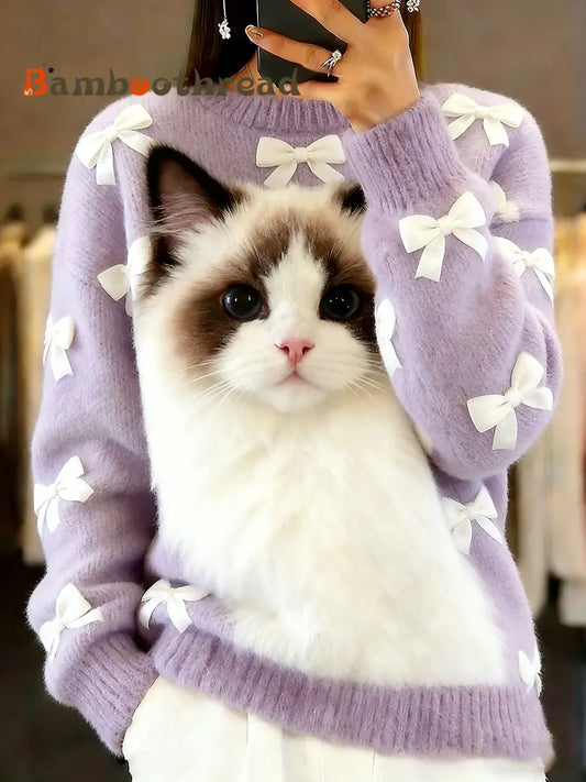 Women’s Vintage Animal Print Comfort Casual Sweater A / S