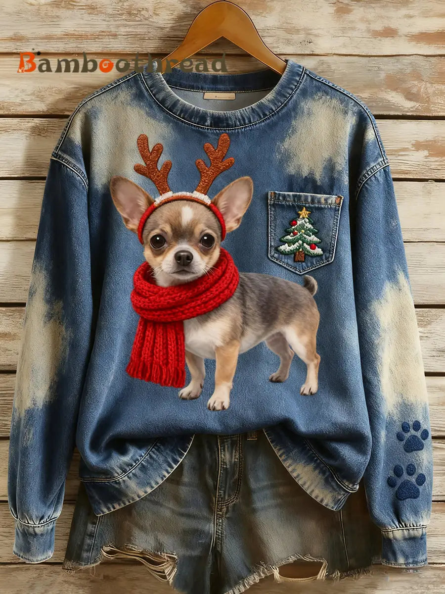 Women’s Vintage Art Animal Print Cozy Knit Sweater A / S