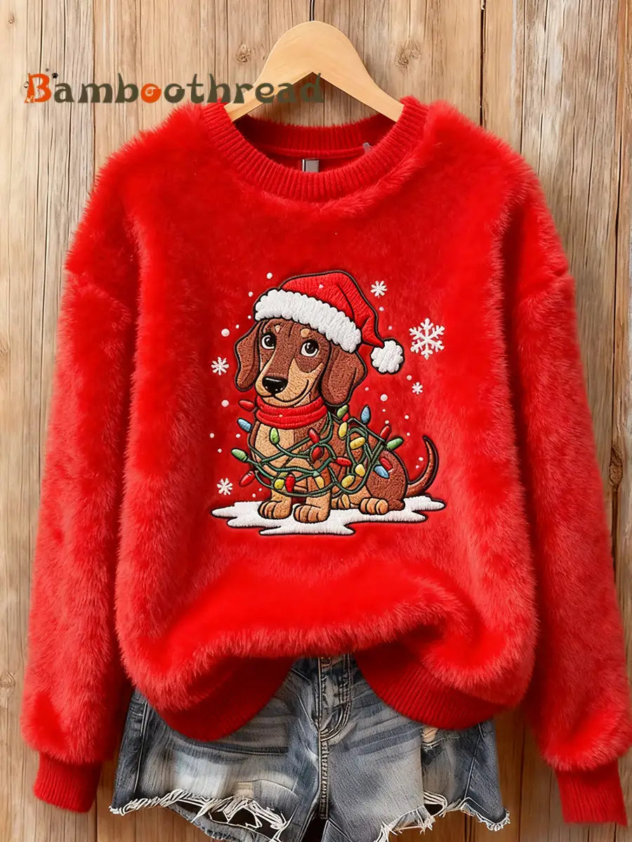 Women’s Vintage Christmas Art Print Cozy Flannel Sweatshirt B / S