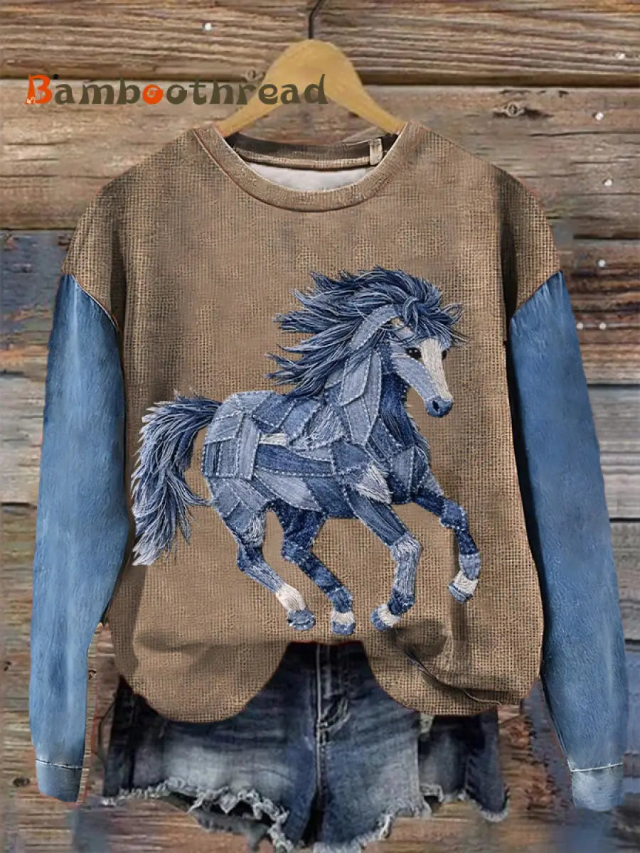 Women’s Vintage Horse Art Sweatshirt