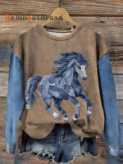 Women’s Vintage Horse Art Sweatshirt