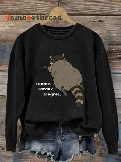 Women’s Viral Liquor-Store Raccoon Funny Chonky Trash Panda Regular Sweatshirt Black / S