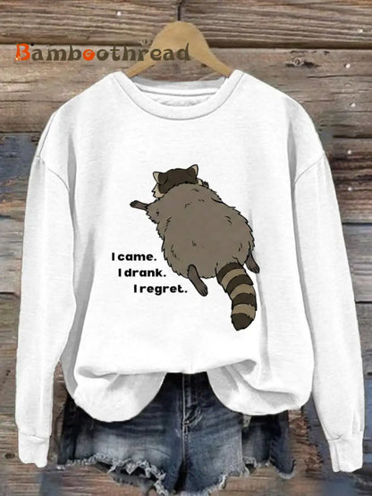 Women’s Viral Liquor-Store Raccoon Funny Chonky Trash Panda Regular Sweatshirt White / S